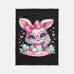 Happy Easter Day Bunny Eggs Cute Happy Easter Bunn Fleece Blanket