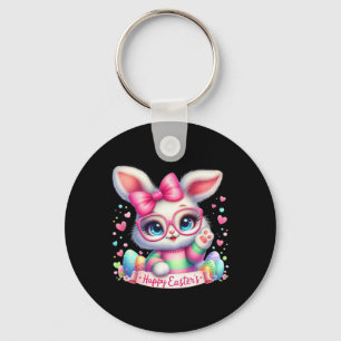 Happy Easter Day Bunny Eggs Cute Happy Easter Bunn Key Ring