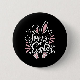 Happy Easter Day Bunny Eggs Rabbit Graphic Family 6 Cm Round Badge
