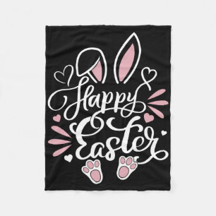 Happy Easter Day Bunny Eggs Rabbit Graphic Family Fleece Blanket