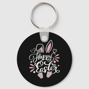 Happy Easter Day Bunny Eggs Rabbit Graphic Family Key Ring