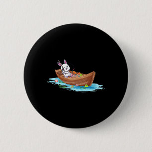 Happy Easter Day Bunny Fishing Fisherman Kids Men 6 Cm Round Badge