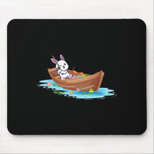 Happy Easter Day Bunny Fishing Fisherman Kids Men  Mouse Mat