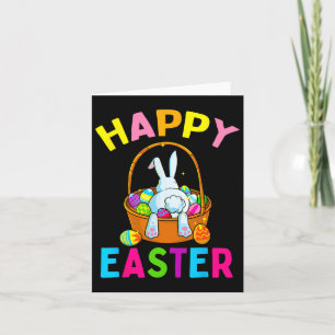 Happy Easter Day Bunny Hunting Chocolate Eggs Egg Card