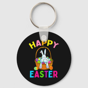 Happy Easter Day Bunny Hunting Chocolate Eggs Egg  Key Ring