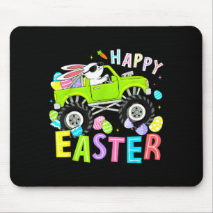 Happy easter day bunny monster truck for kids boys mouse mat