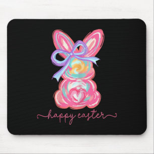 Happy Easter Day Bunny Rabbit Brushstroke Tee Wome Mouse Mat