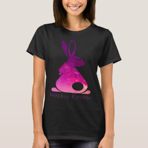 Happy Easter Day Bunny rabbit pink solar system cl T-Shirt
