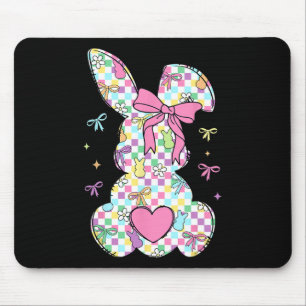 Happy Easter Day Bunny Rabbit With Cute Bow Coquet Mouse Mat