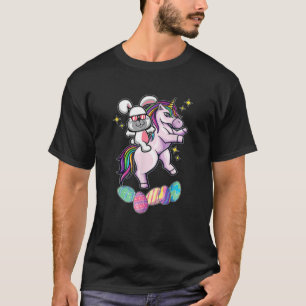 Happy Easter Day Bunny Riding Unicorn Kids Easter T-Shirt