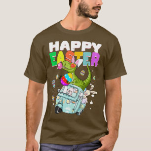 Happy Easter Day Bunny Riding With Dinosaur T-Shirt