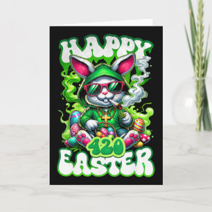 Happy Easter Day Bunny Smoking Weed Funny _1 Card