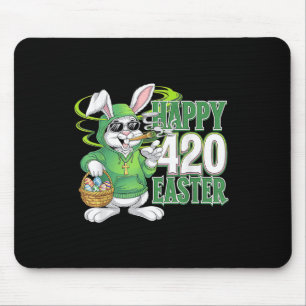 Happy Easter Day Bunny Smoking Weed Funny  Mouse Mat