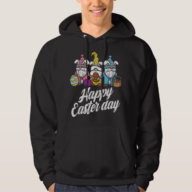 Happy Easter Day Bunny Spring Gnomes Easter Eggs H Hoodie (Front)