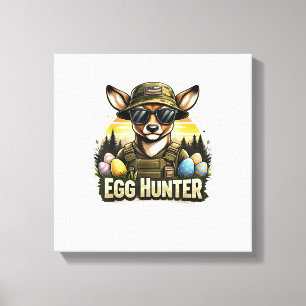 Happy Easter Day Camo Funny Hunting Boys Men Easte Canvas Print