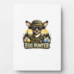 Happy Easter Day Camo Funny Hunting Boys Men Easte Plaque