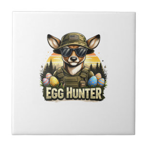 Happy Easter Day Camo Funny Hunting Boys Men Easte Tile