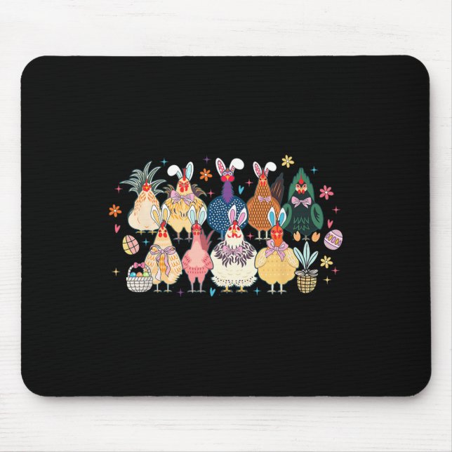 Happy Easter Day Chicken Easter Bunny Egg Easter R Mouse Mat (Front)