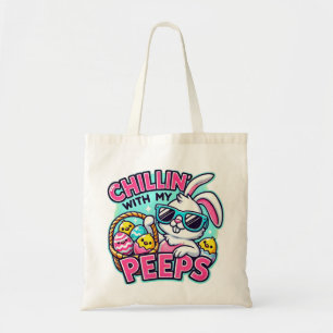 Happy Easter Day Chilling With My Peeps Tote Bag