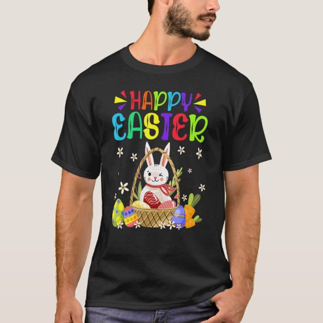 Happy Easter Day Colourful Egg Face Mask Hunting C T-Shirt (Front)