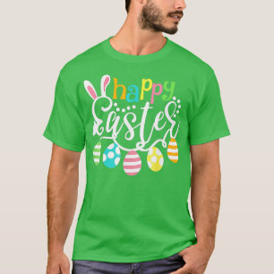 Happy Easter Day Colourful Egg Hunting Cute Bunny T-Shirt