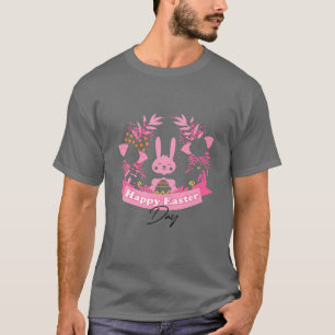 Happy Easter Day Colourful Rabbit Hunting Cute T-Shirt