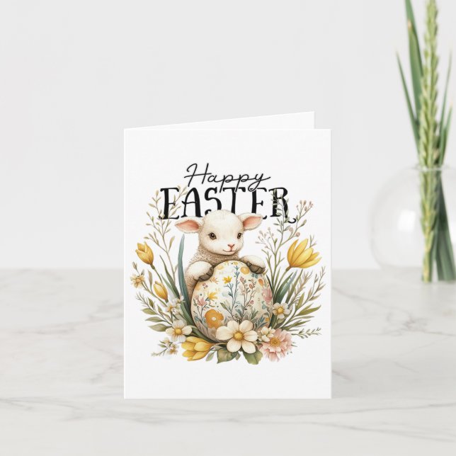 Happy Easter Day - Cute Ba  Card (Front)