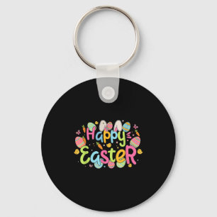 Happy Easter Day Cute Bunny Ears And Easter Egg Hu Key Ring