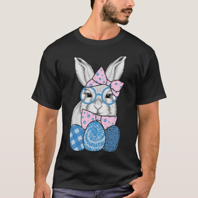 Happy Easter Day Cute Bunny Rabbit Face Tie Dye Gl T-Shirt (Front)