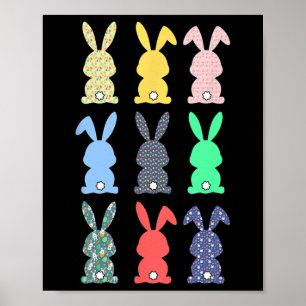 Happy Easter Day Cute Bunny Rabbit Lover Kids Boys Poster