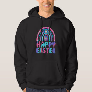 Happy Easter Day Cute Bunny Rabbit Rainbow Women G Hoodie