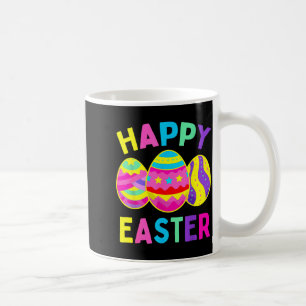 Happy easter day, cute colourful egg hunting women coffee mug