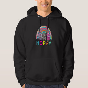 Happy Easter Day Cute Hoppy Easter Eggs Rainbow Hoodie