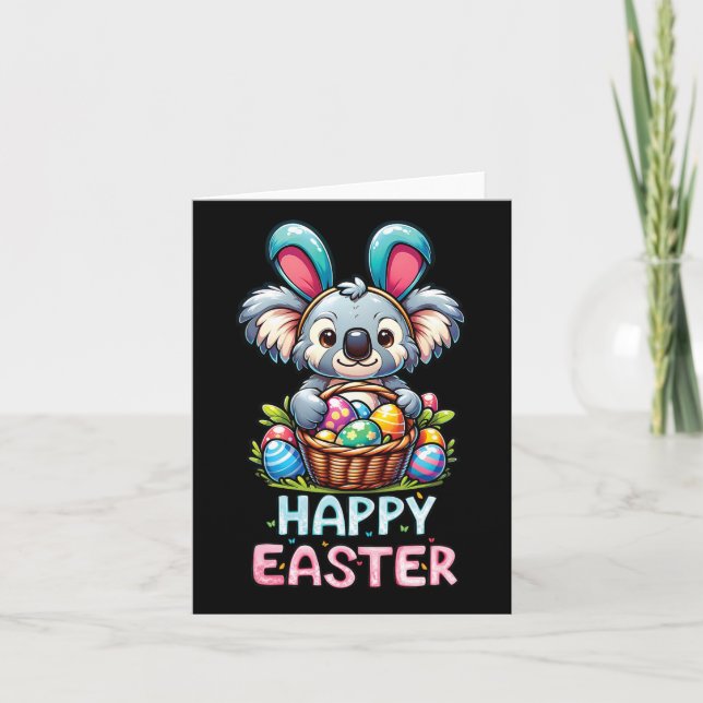Happy Easter Day Cute Koala Bear Lovers Bunny Wome Card (Front)