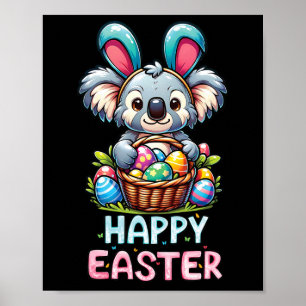 Happy Easter Day Cute Koala Bear Lovers Bunny Wome Poster