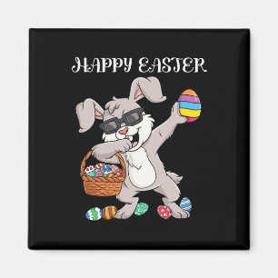Happy Easter Day Dabbing Rabbit Eggs Toddler Boys  Magnet