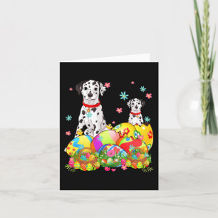 Happy Easter Day Dalmatian With Easter Eggs Dog Lo Card