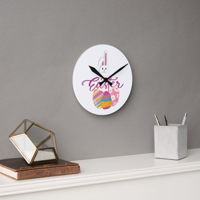 HAPPY EASTER DAY DESIGN ROUND CLOCK (Office)