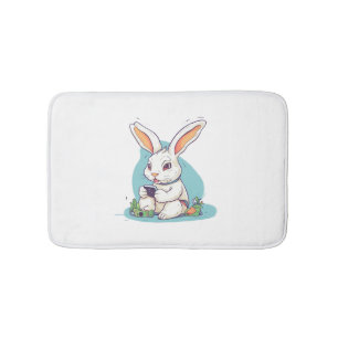 Happy Easter Day Egg Bunny Funny Gamer Boys Kids Bath Mat
