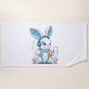 Happy Easter Day Egg Bunny Funny Gamer Boys Kids Beach Towel