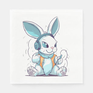 Happy Easter Day Egg Bunny Funny Gamer Boys Kids Napkin