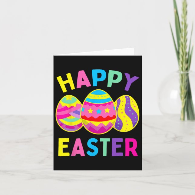 Happy Easter Day Egg Hunting Easter Bunny  Card (Front)