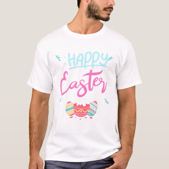 Happy Easter Day Eggs T-Shirt (Front)