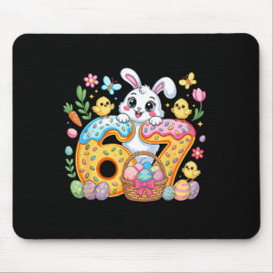 Happy easter day funny 67 bunny six seven girl kid mouse mat