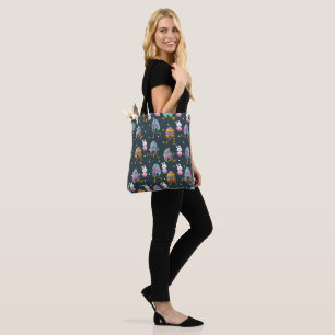 Happy Easter day- Funny Bunny Wishes Pattern Tote Bag
