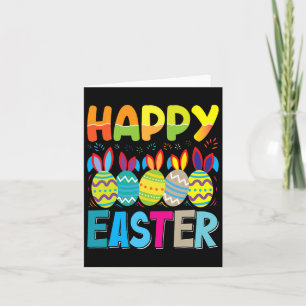 Happy Easter Day Funny Colourful Egg Hunting Card