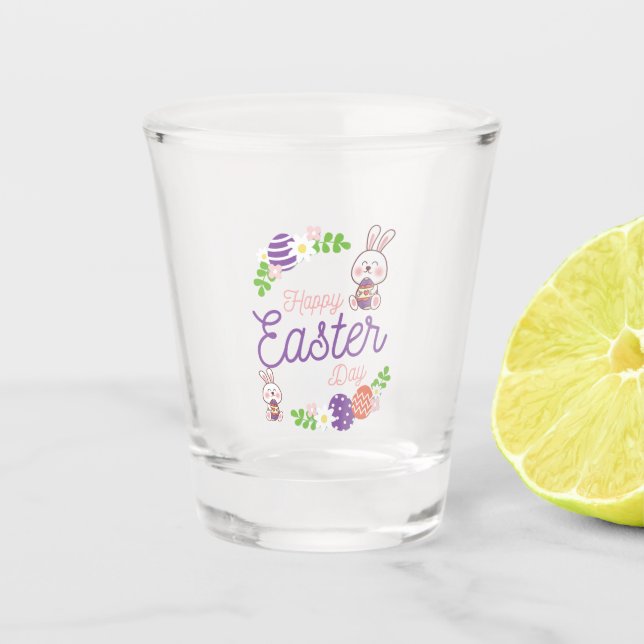 Happy Easter Day, Funny Easter Day Shot Glass (Front)