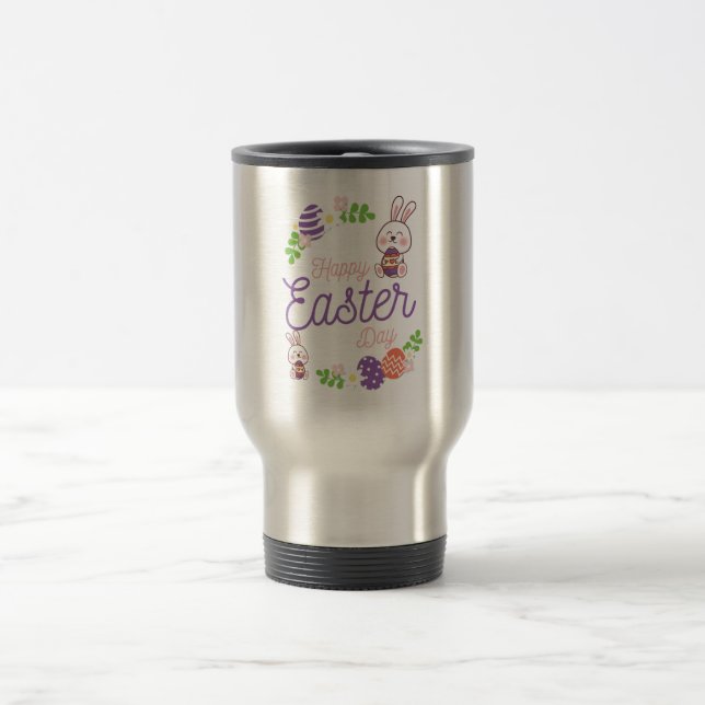 Happy Easter Day, Funny Easter Day Travel Mug (Center)
