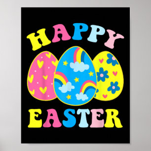 Happy Easter Day Funny Egg Hunting Easter Bunny Poster