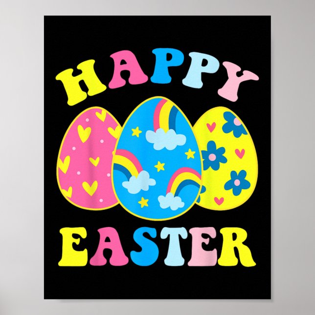 Happy Easter Day Funny Egg Hunting Easter Bunny  Poster (Front)